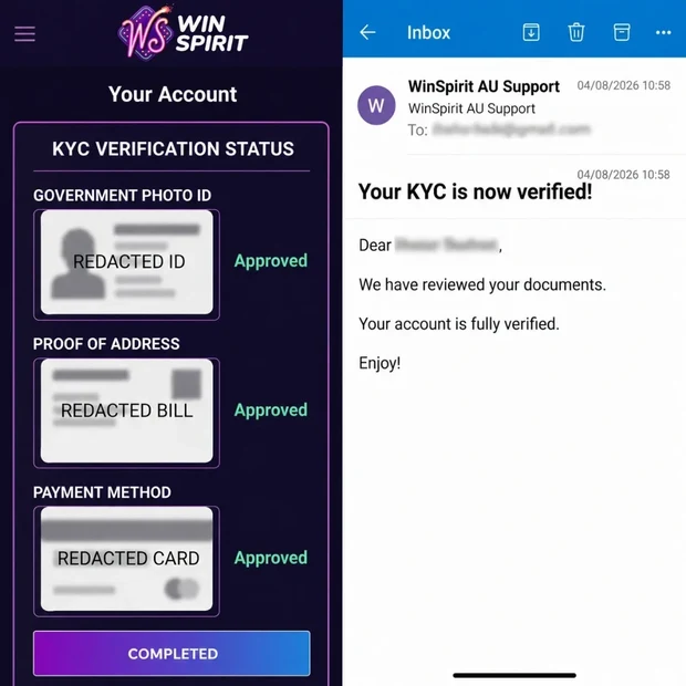 WinSpirit KYC verification
