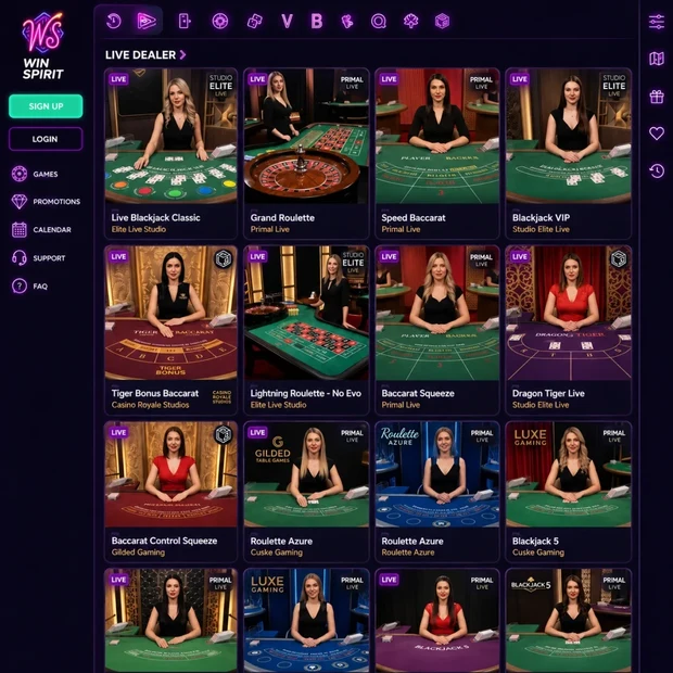 WinSpirit live casino